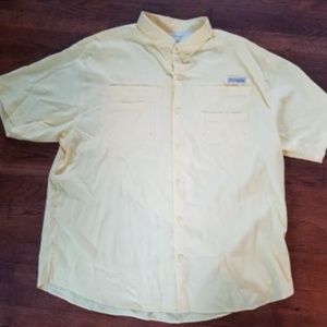 Columbia PFG Fishing Hiking Shirt Light Yellow